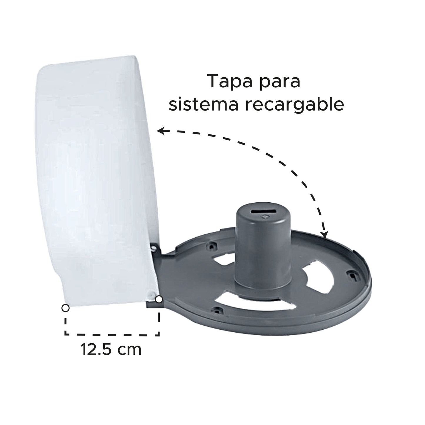 Dispensador de papel higiénico jumbo ABS Blanco