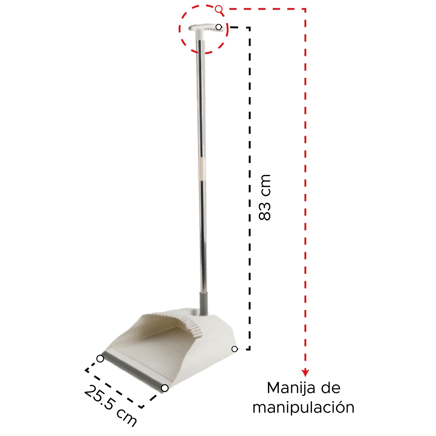 Recogedor plegable con cabo