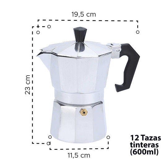 Cafetera moka 12 tazas – 600 ml