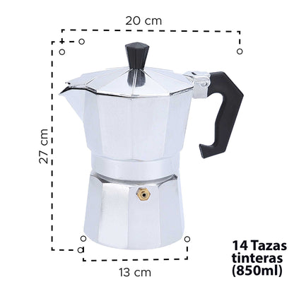 Cafetera moka 14 tazas – 850 ml