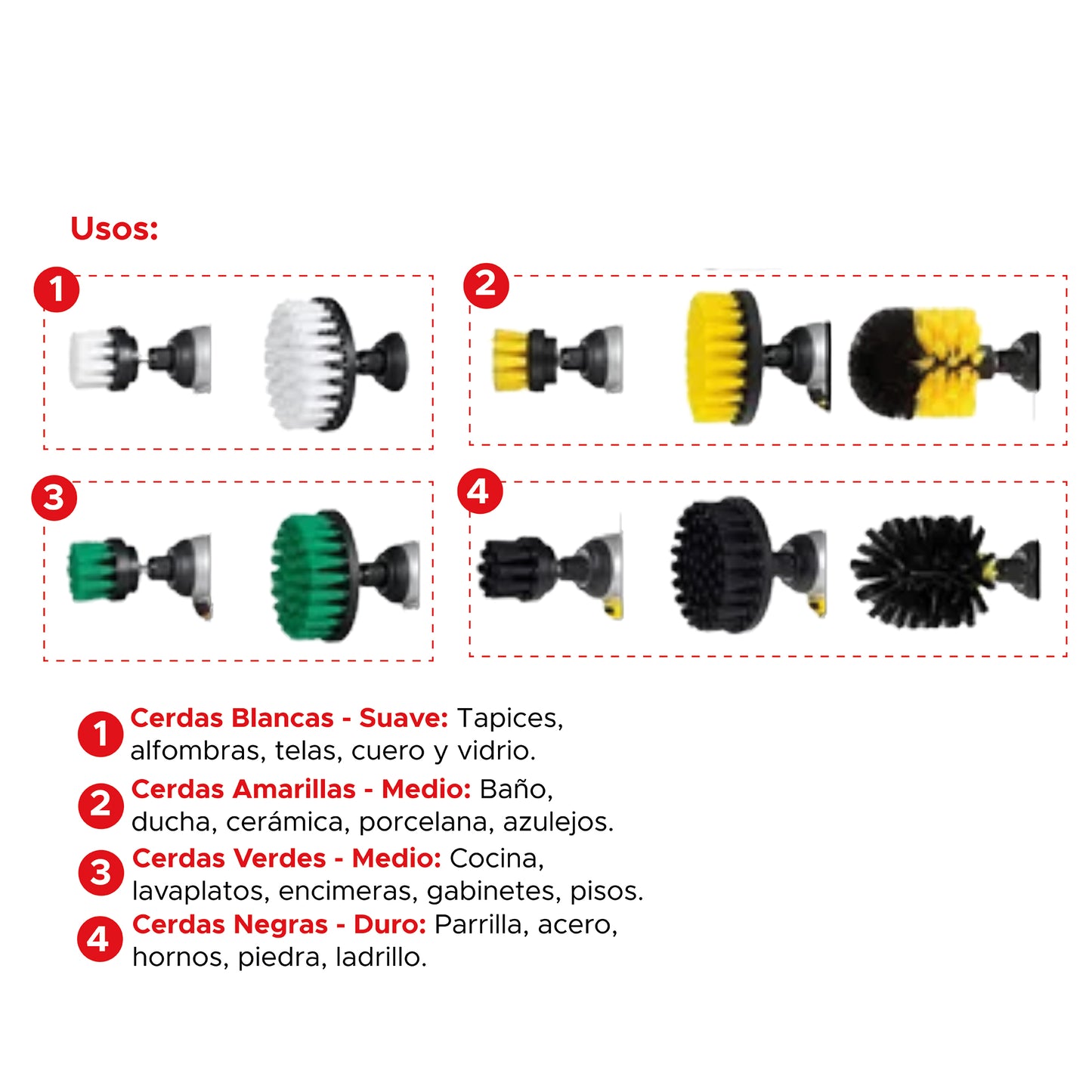 Set de cepillos para Taladro