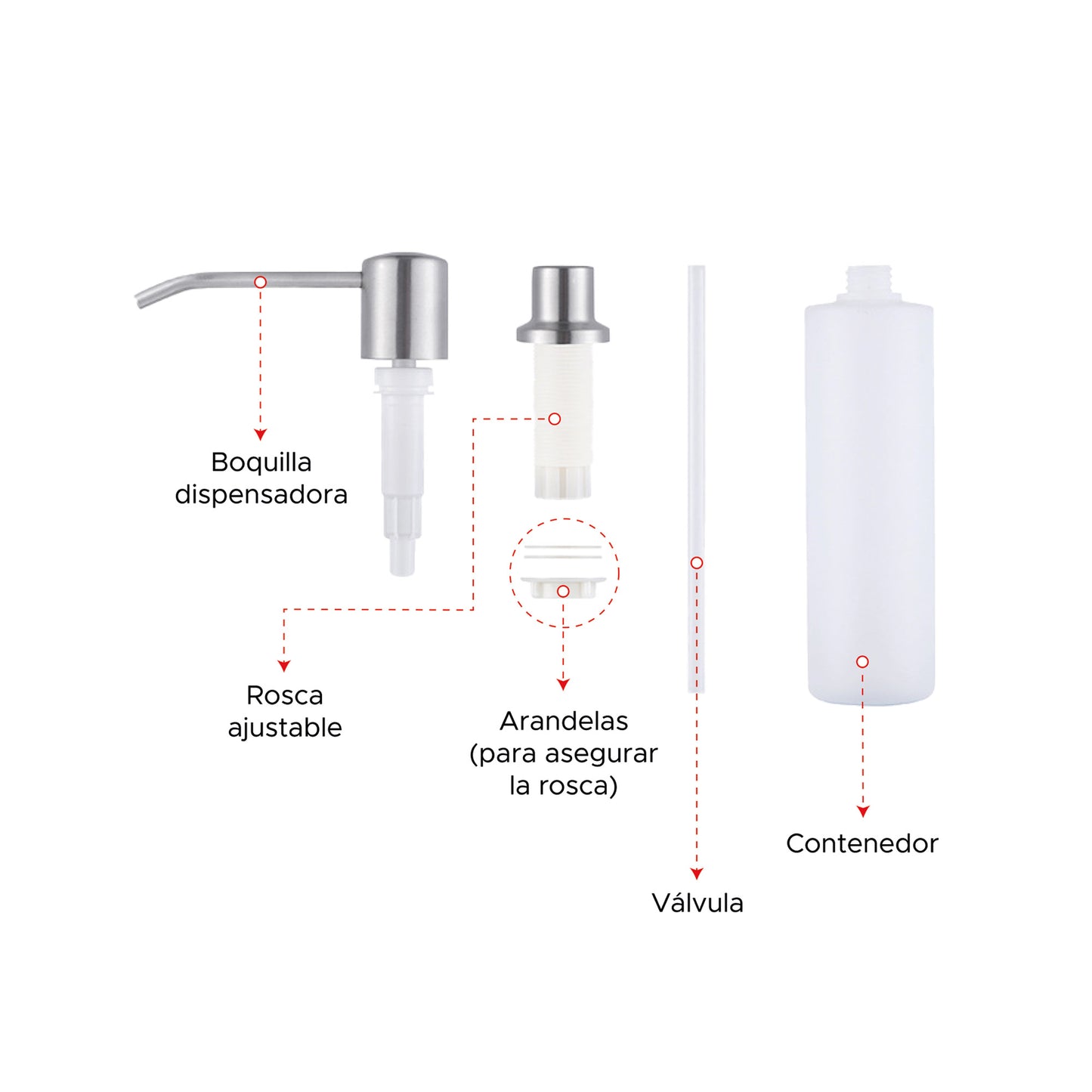 Dispensador de jabón empotrable
